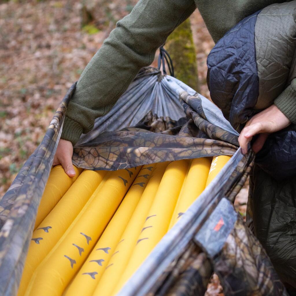 Odolný hamak Bushcraft pre 1 osobu s maskovacím motívom Furtiv