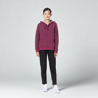 Sweat zippé à capuche fitness femme - 500  violet