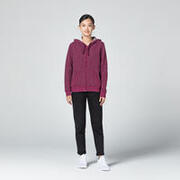 Women's Cotton Gym Hoodie Zip Jacket 500 - Purple