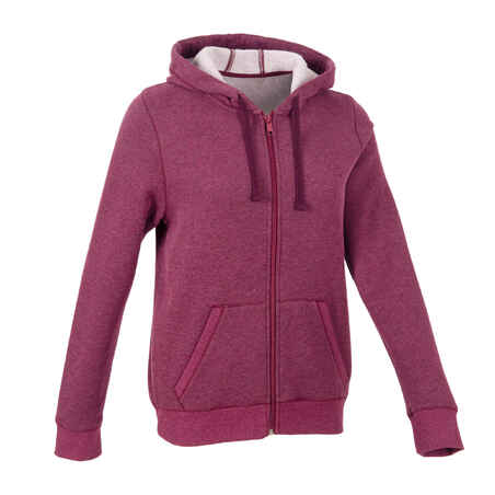 Women's Zip-Up Fitness Hoodie 500 - Purple