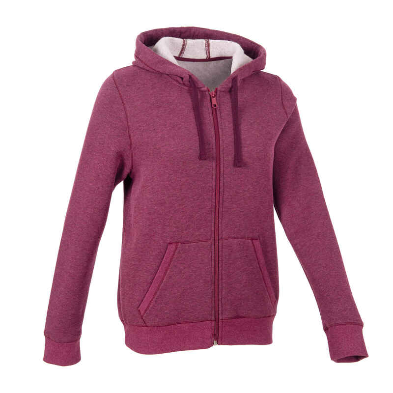 Women's Zip-Up Fitness Hoodie 500 - Purple