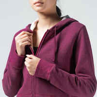 Women's Zip-Up Fitness Hoodie 500 - Purple