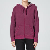 Sweat zippé à capuche fitness femme - 500  violet