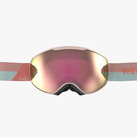 KIDS’ AND ADULT SKIING AND SNOWBOARDING MASK G 900 - GOOD WEATHER PINK