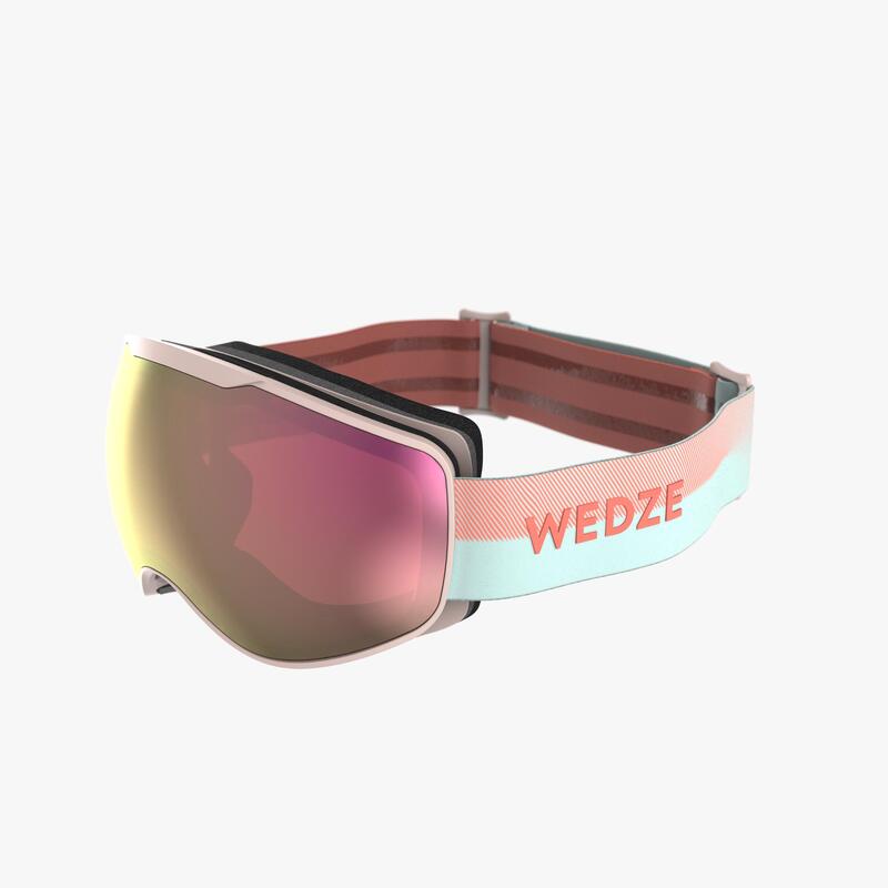 Gafas Esquí y Snowboard, Wedze, G 900, Adulto y Niños, Buen Tiempo, Rosa