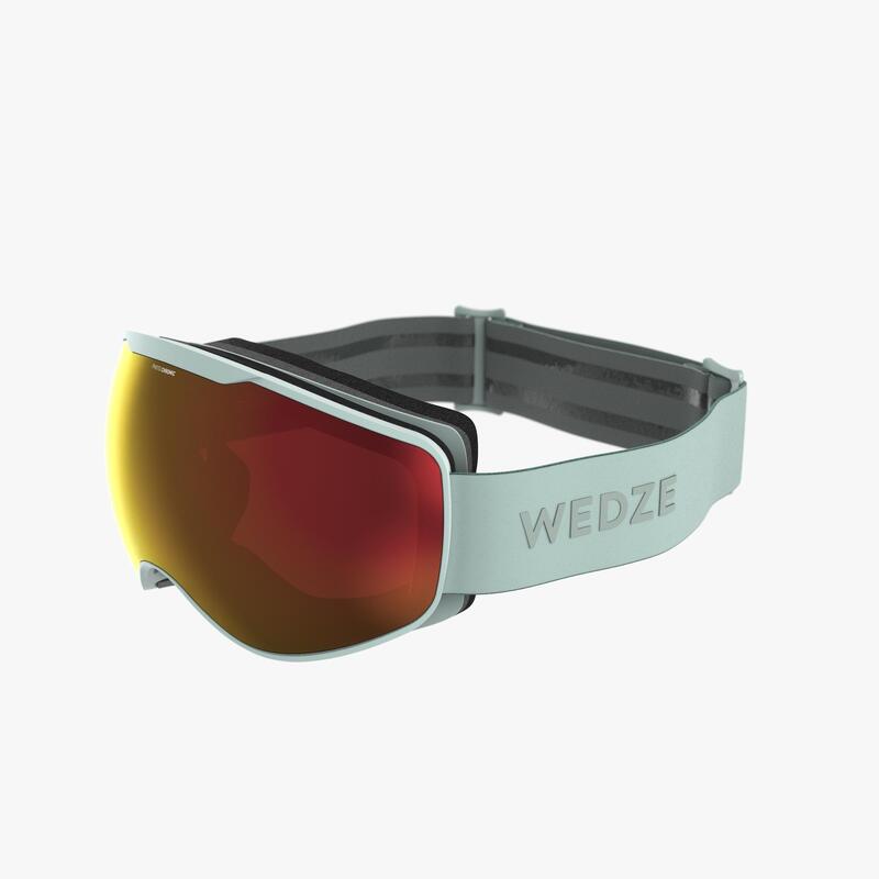 GAFAS ESQUÍ Y SNOWBOARD, WEDZE G 900 PH, ADULTO Y NIÑOS, CUALQUIER TIEMPO, VERDE