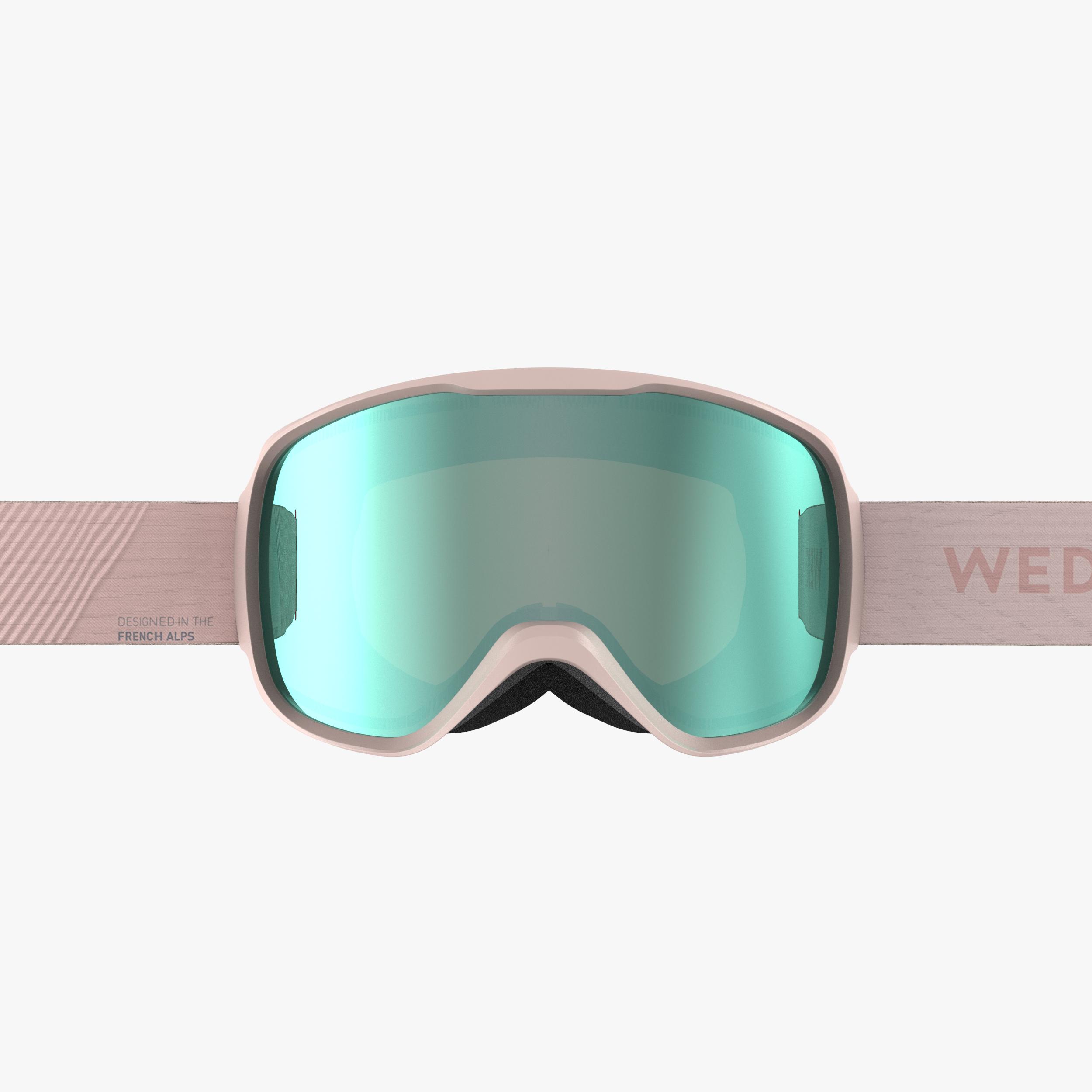 KIDS’ AND ADULT’S GOOD WEATHER SKIING AND SNOWBOARDING GOGGLES - G 500 s3 - PINK 3/4