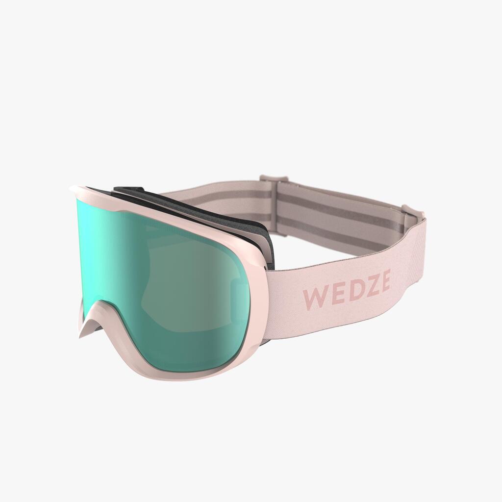 KIDS’ AND ADULT’S GOOD WEATHER SKIING AND SNOWBOARDING GOGGLES - G 500 s3 - PINK