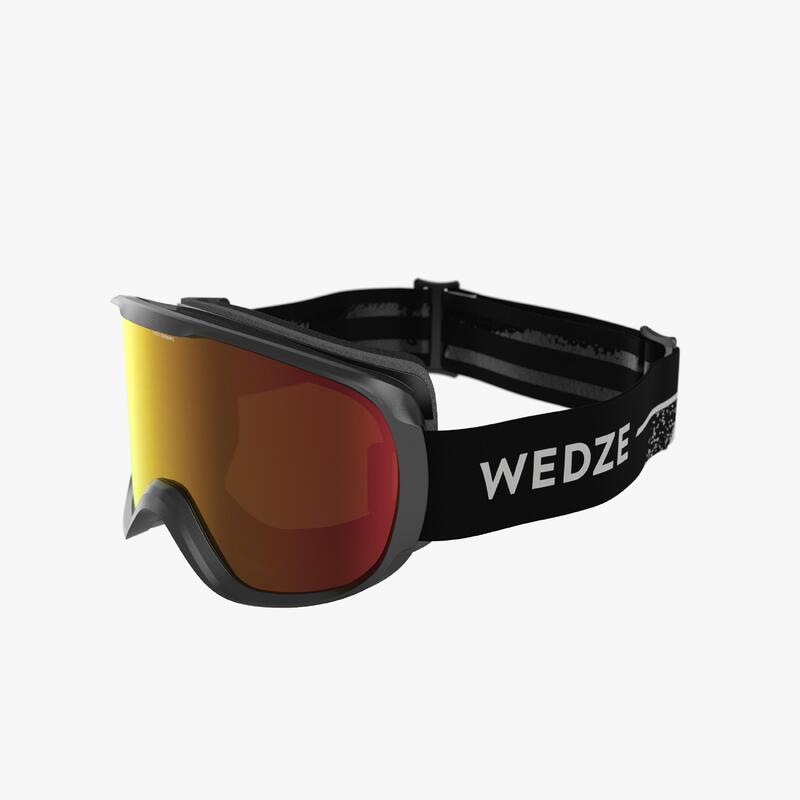 MASQUE DE SKI ET DE SNOWBOARD ENFANT ET ADULTE G 500 PH TOUS TEMPS NOIR