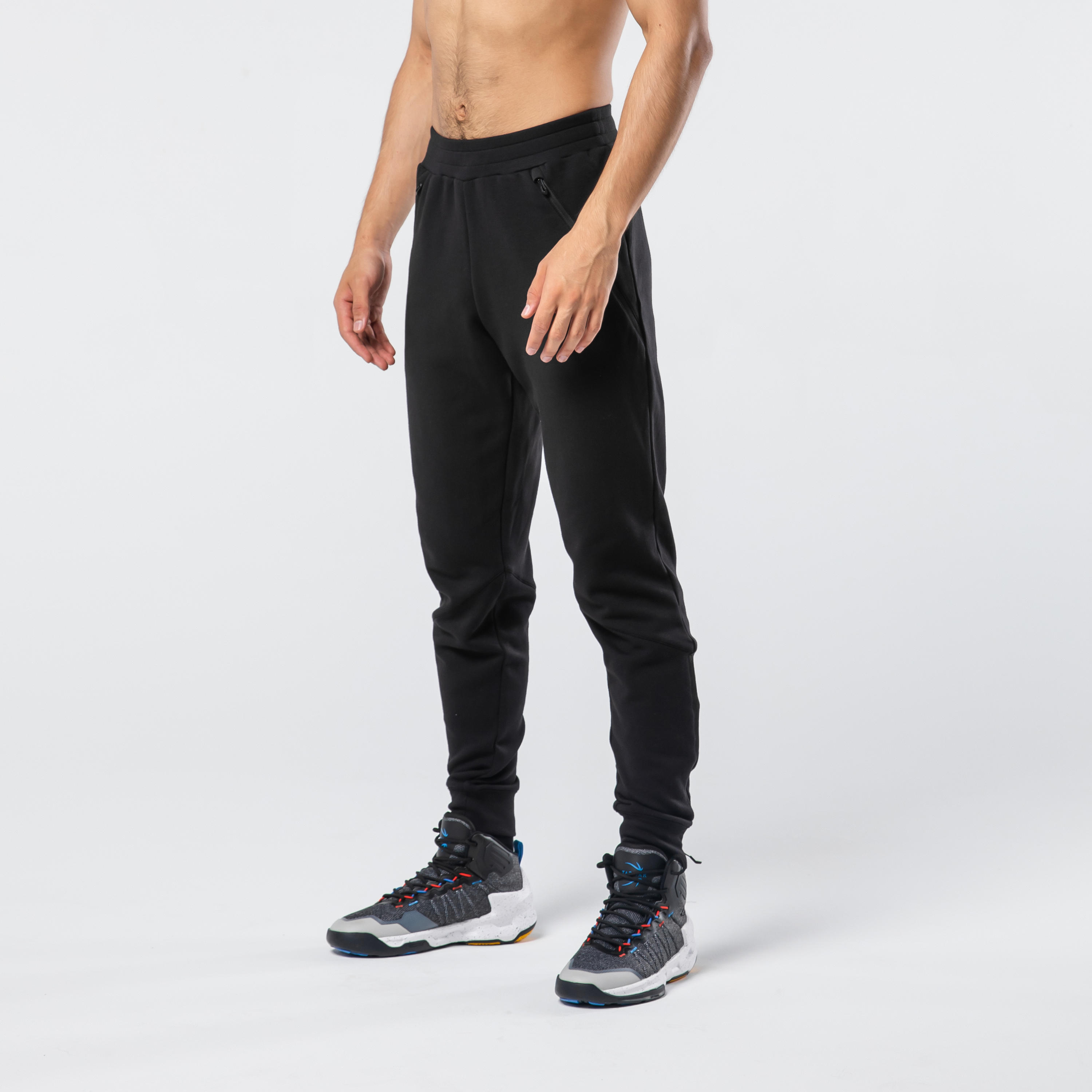 Men s Basketball Tracksuit Bottoms P500 Black