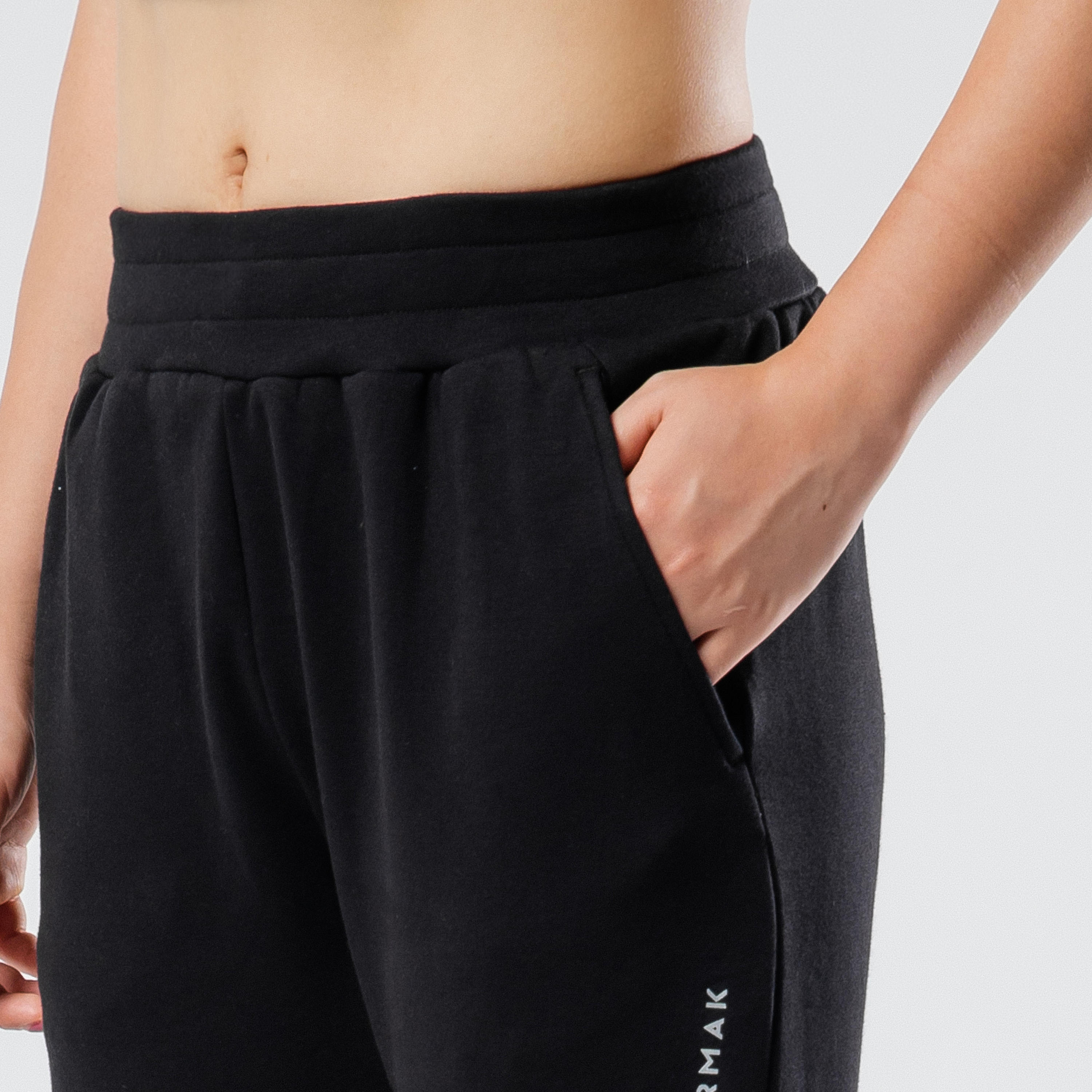 PANTALONI DA BASKET DONNA P500 NERO