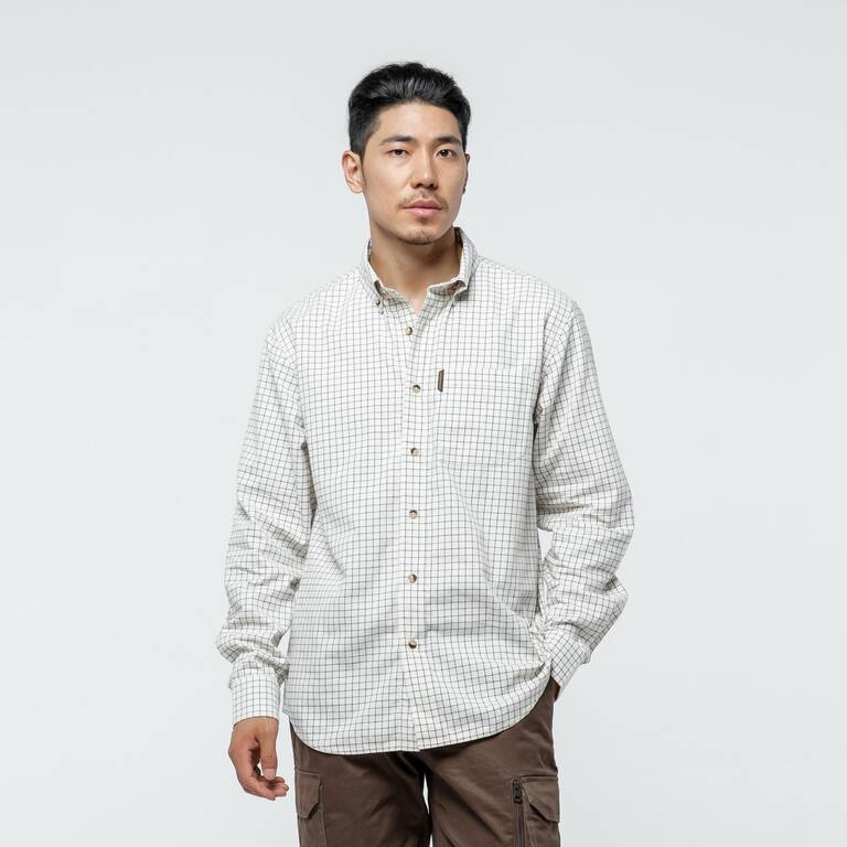 Men Full Sleeve Shirt 500 - White Check