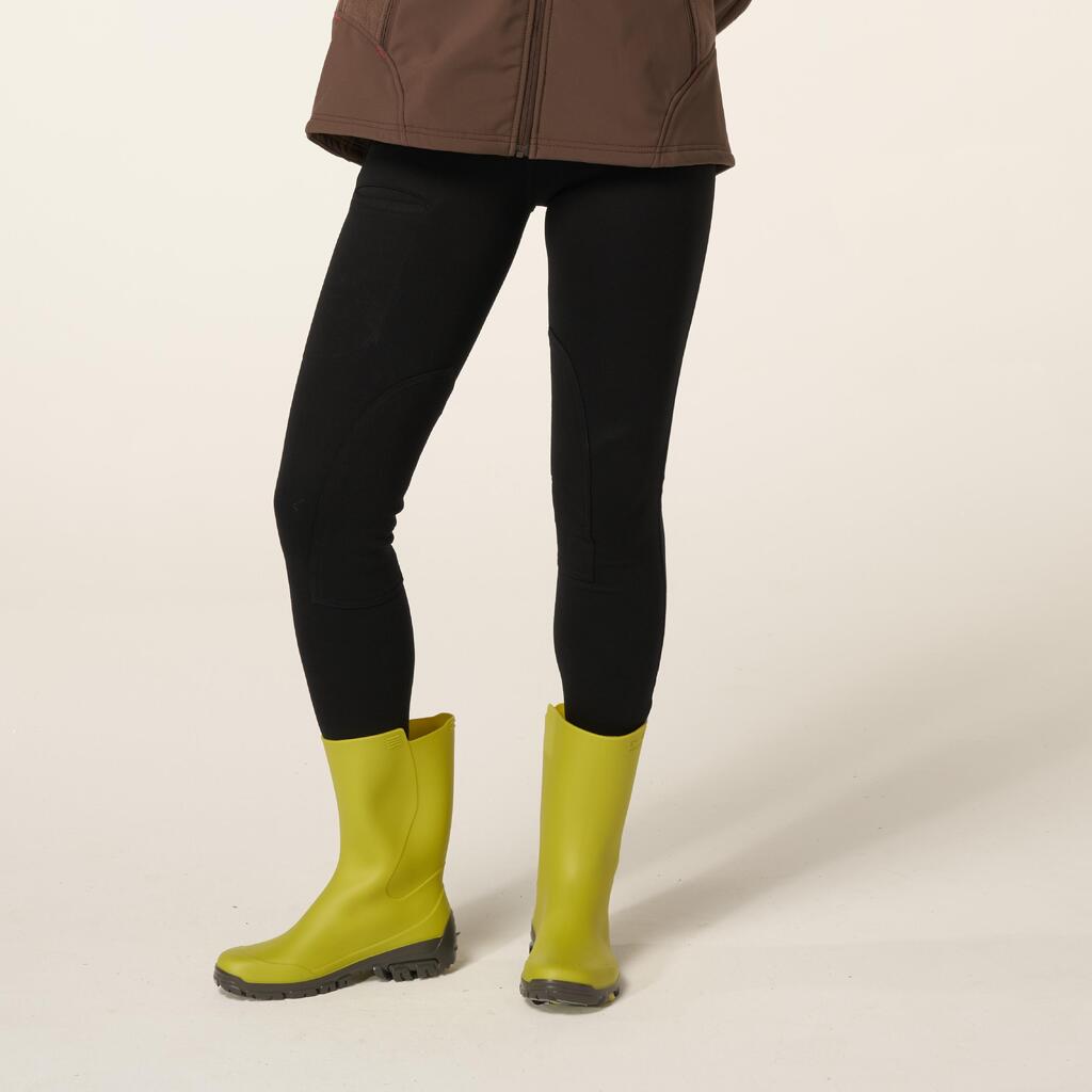 Botas de caña mediana de PVC ligeras para mujer Solognac Inverness 100