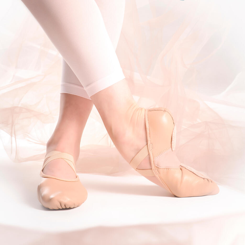 Ballettschuhe geteilte Sohle Leder weich Gr. 41–42 beige