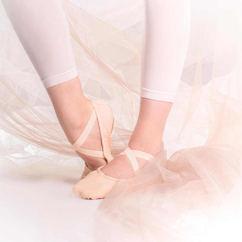 Zapatillas De Ballet Domyos Suela Partida Tela Salmon Talla 28 A 40 Domyos By Decathlon