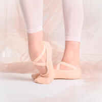 Stretch Canvas Split-Sole Demi-Pointe Ballet Shoes Size 7 to 7.5 - Salmon