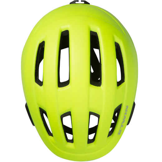 
      Biciklistička kaciga za gradsku vožnju 500 žuta fluorescentna 
  