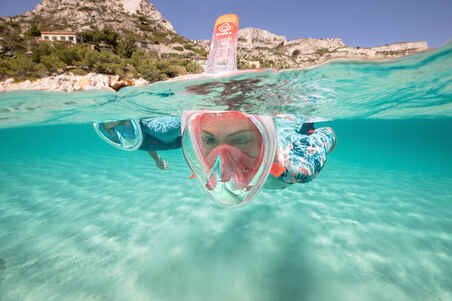 Masker Snorkel Permukaan Easybreath 500 - Coral Pink