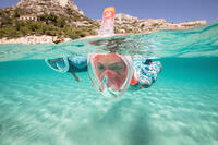 Máscara Snorkel Superficie Easybreath 500 Coral Rosa