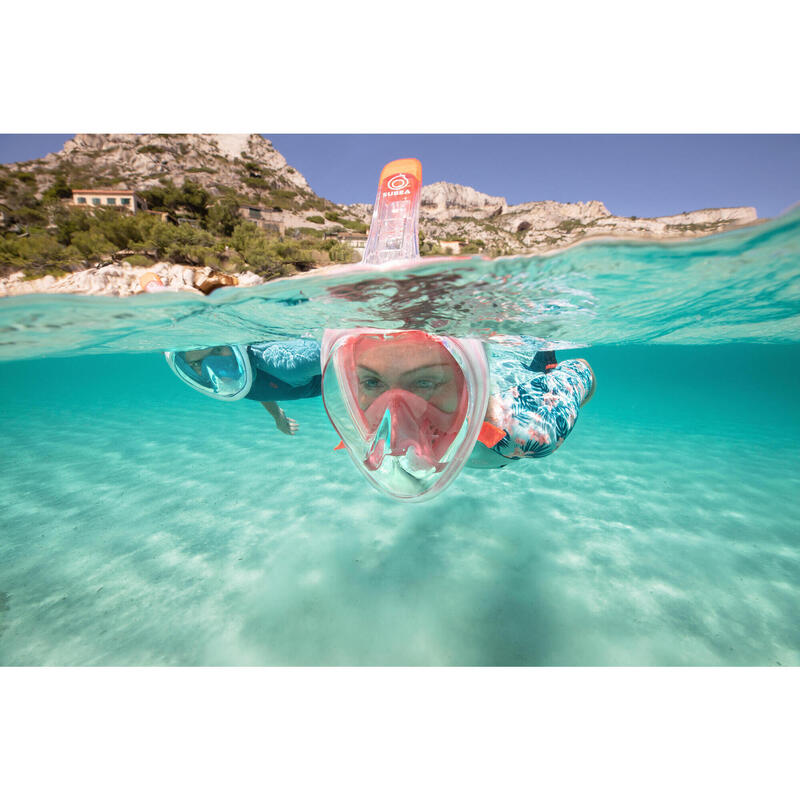 Snorkelmasker voor volwassenen Easybreath 500 koraalrood