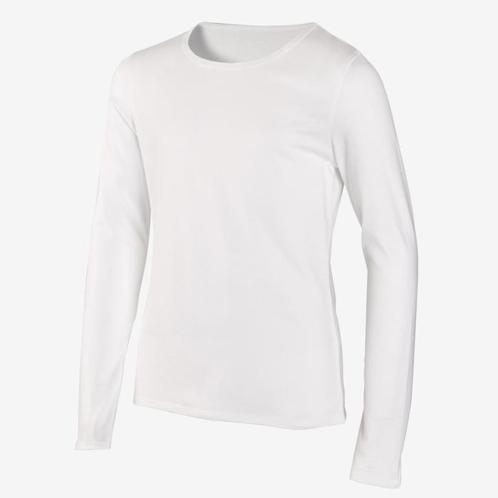 TShirt manches longues 100 fille GYM ENFANT blanc DOMYOS Decathlon