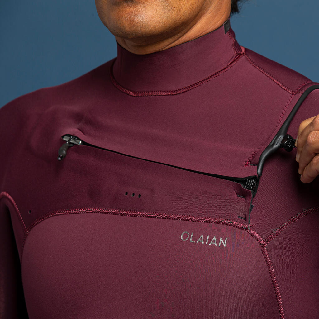 Men's Surfing Wetsuit 900 4/3 mm Neoprene - LTD Burgundy