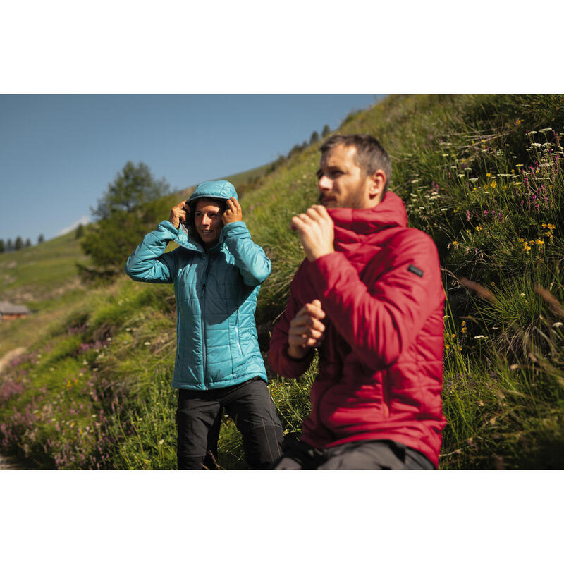 Kadın Outdoor Trekking Kapüşonlu Şişme Mont - Mavi - MT100