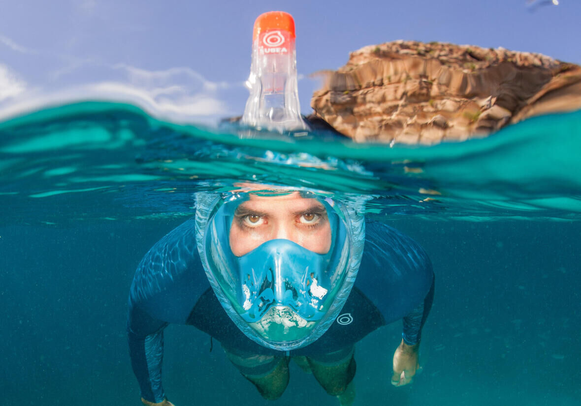 Máscara de snorkeling Easybreath para ver e respirar dentro de água como se estivesse em terra! 