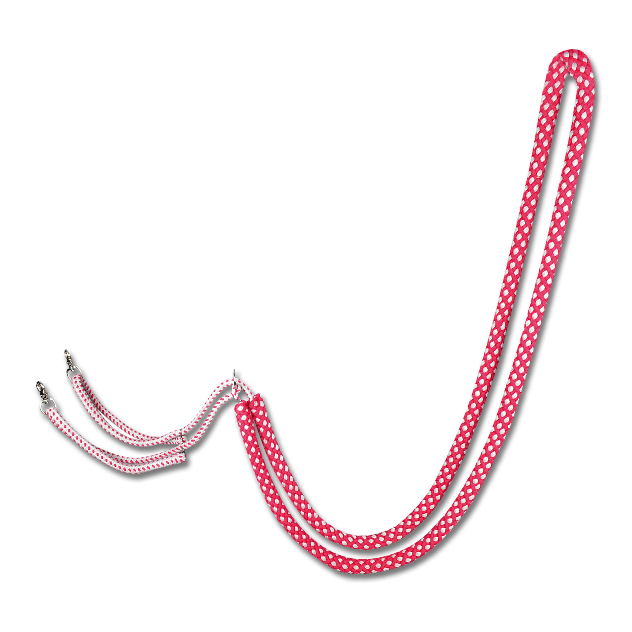 Horse Riding Leadrope Draw Reins for Horse - Red/White 2/3