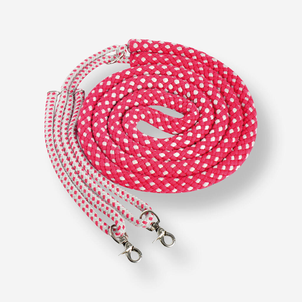 Horse Riding Leadrope Draw Reins for Horse - Red/White