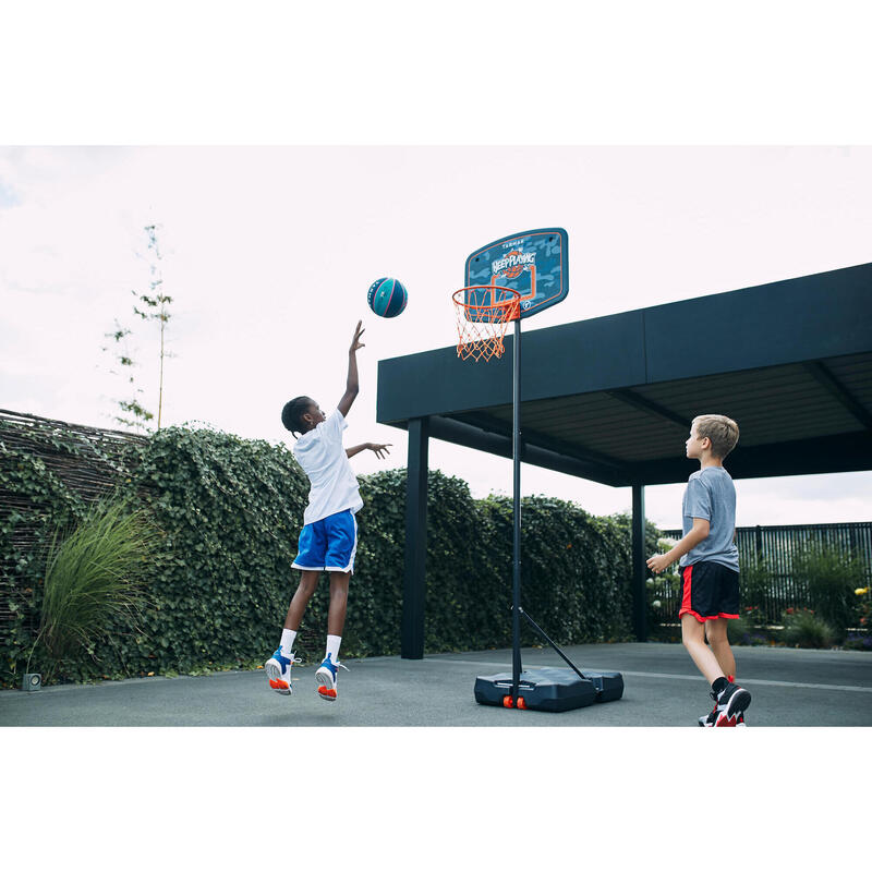 Basketball-Korbanlage mit verstellb. Standfuss 1,60‒2,20 m Kinder - B200 Easy blau/orange