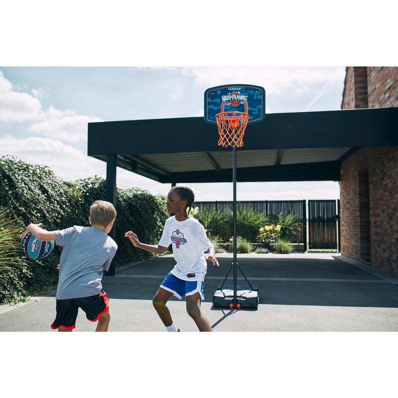 Basketball-Korbanlage mit verstellb. Standfuss 1,60‒2,20 m Kinder - B200 Easy blau/orange