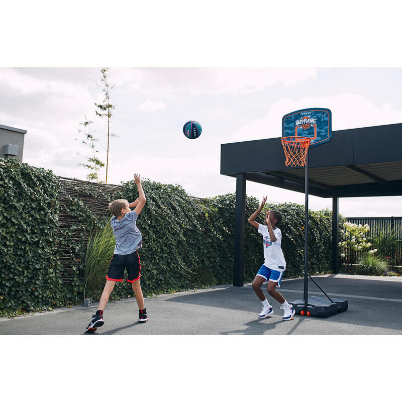 Basketball-Korbanlage mit verstellb. Standfuss 1,60‒2,20 m Kinder - B200 Easy blau/orange