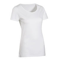 Camiseta Regular Fitness Mujer 100 Basic Blanco