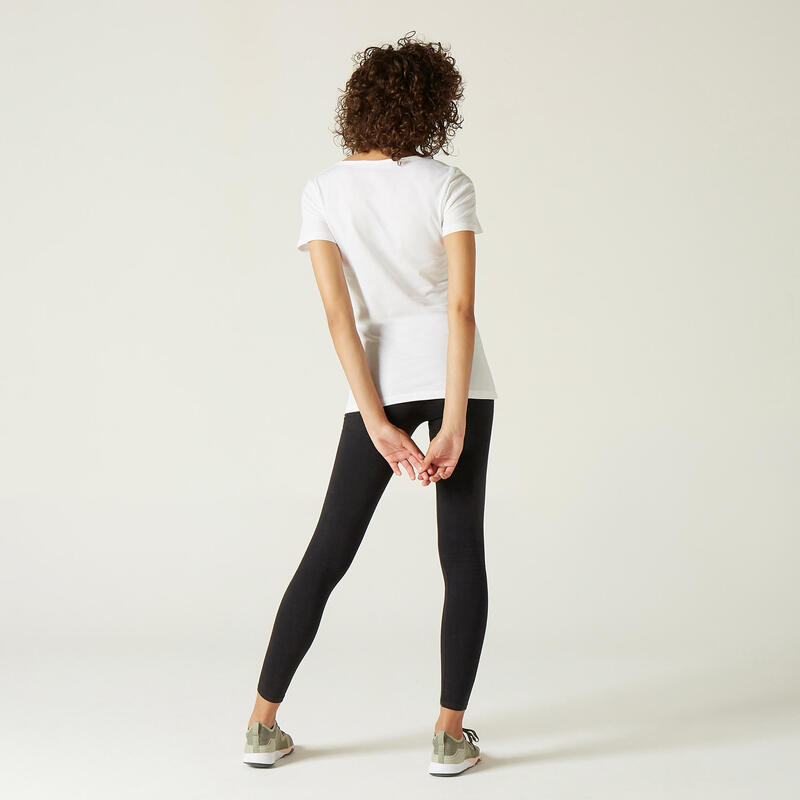 Dámské fitness tričko Regular 100 Basic bílé