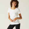 Majica kratkih rukava za fitness 100 ženska bijela