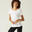 Camiseta pilates manga corta básica 100% algodón Mujer Nyamba blanco