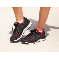 chaussure de running femme asics gel stratus noir rose