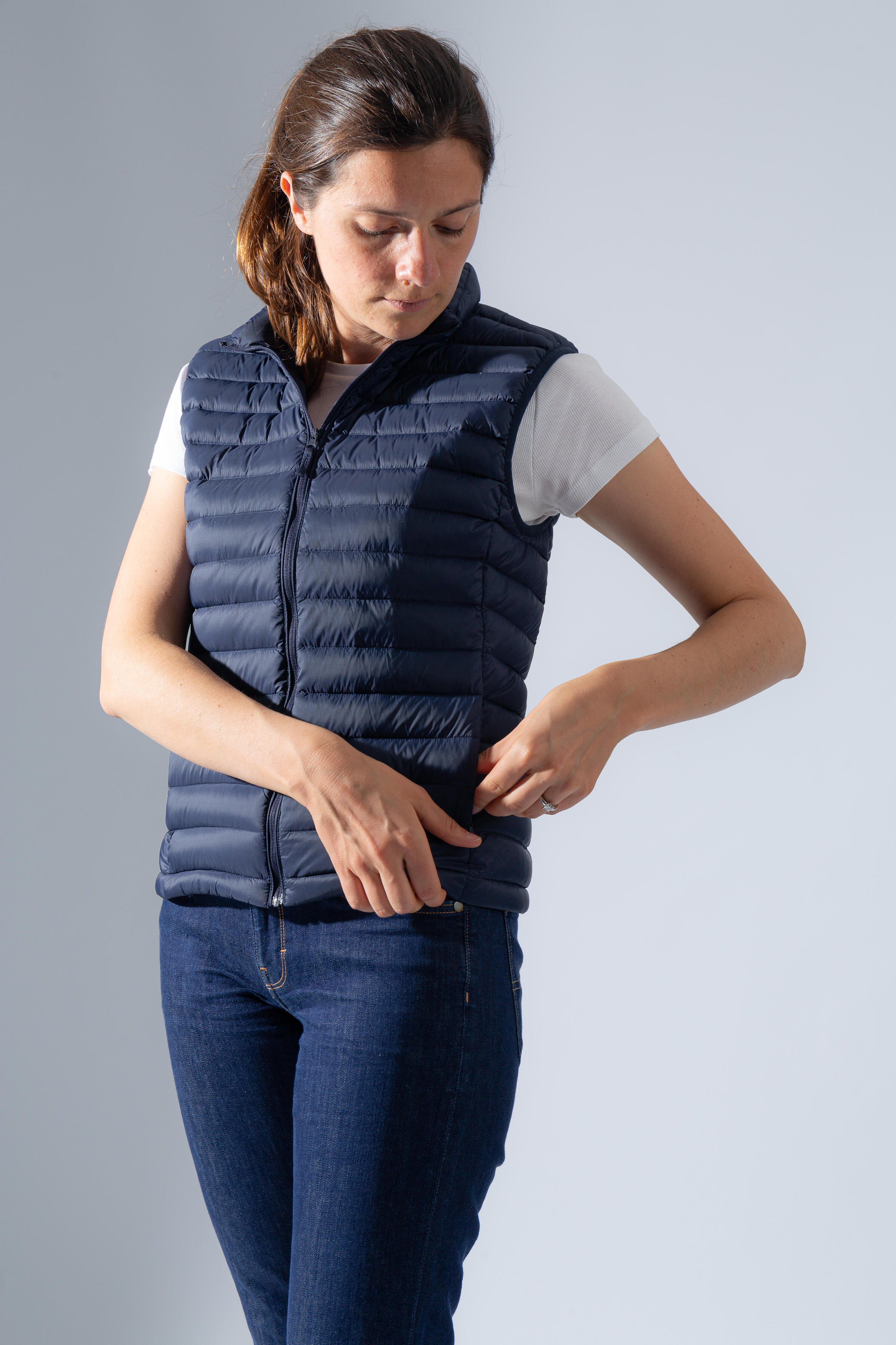 Golf Women's Sleeveless Down Jacket - MW500 Navy Blue 12/14