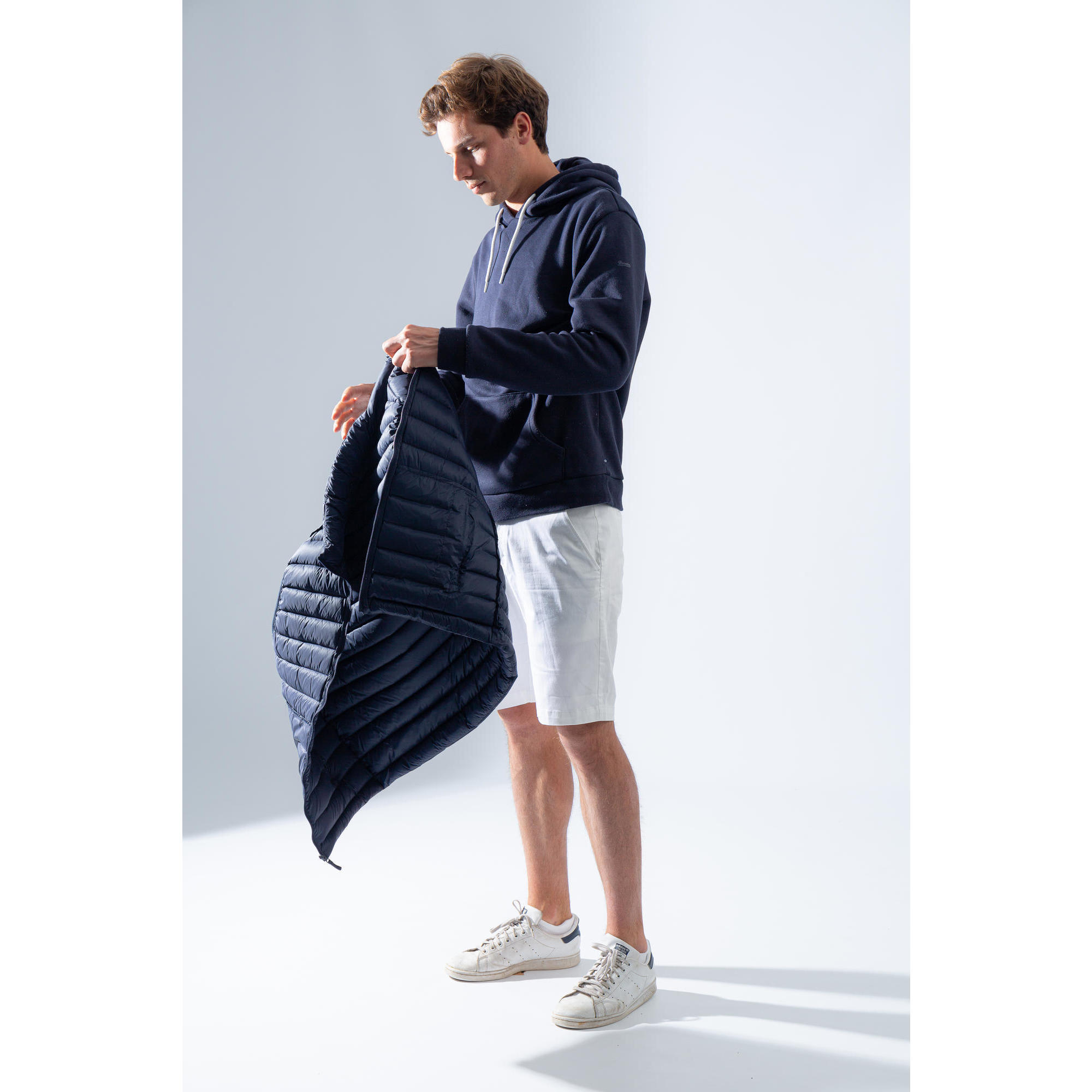 Men's sleeveless down golf jacket - MW500 navy blue