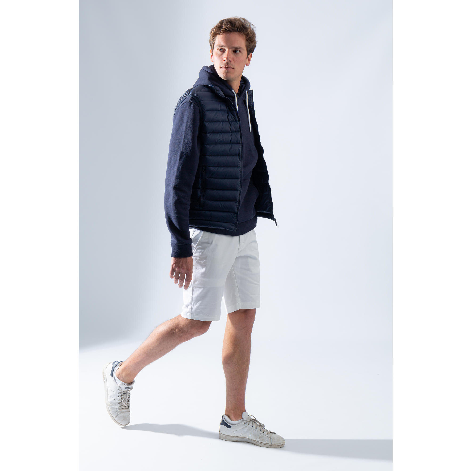 Men's sleeveless down golf jacket - MW500 navy blue