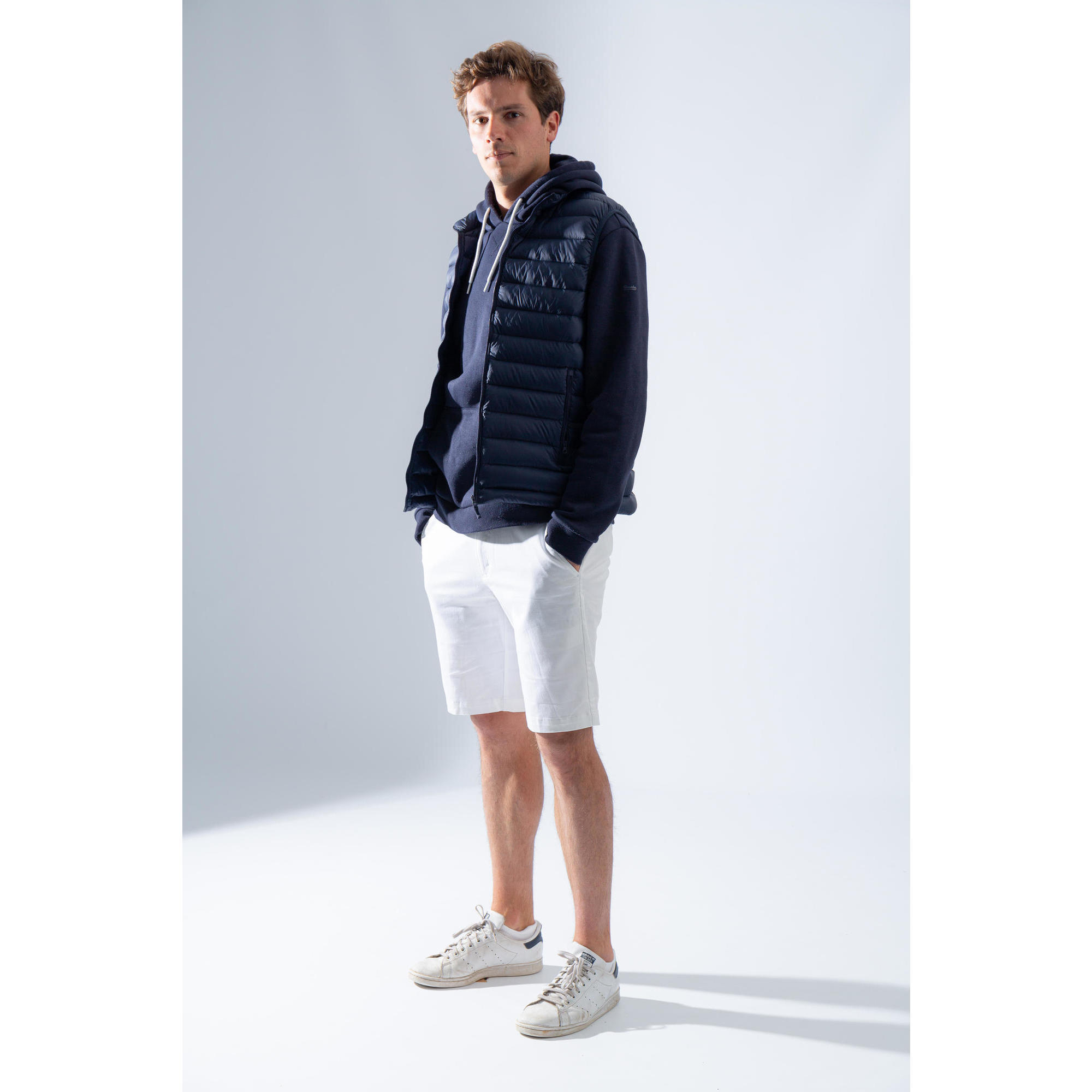 Men's sleeveless down golf jacket - MW500 navy blue