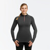 Women's Ski Base Layer Top - BL 500 1/2 Zip - Dark Grey