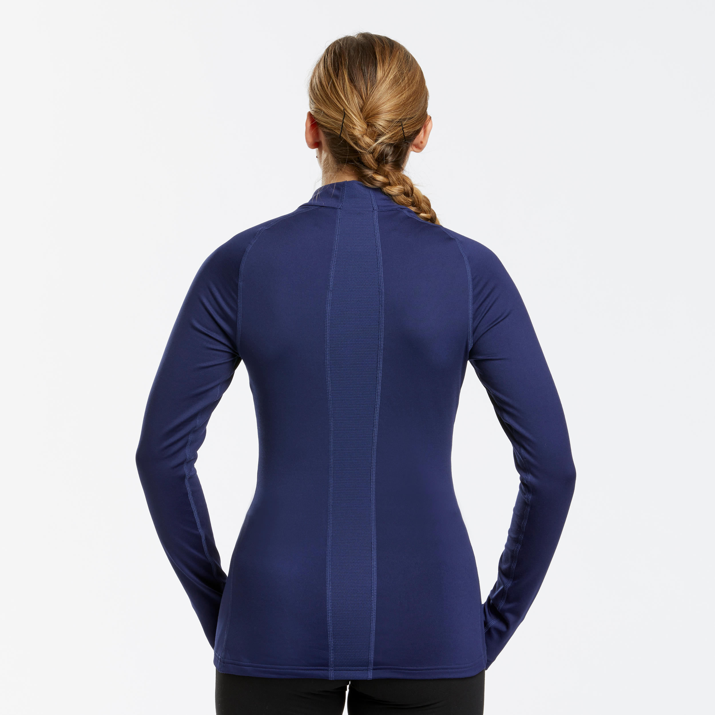 Women's Base Layer Top with Half-Zip - 500 Blue