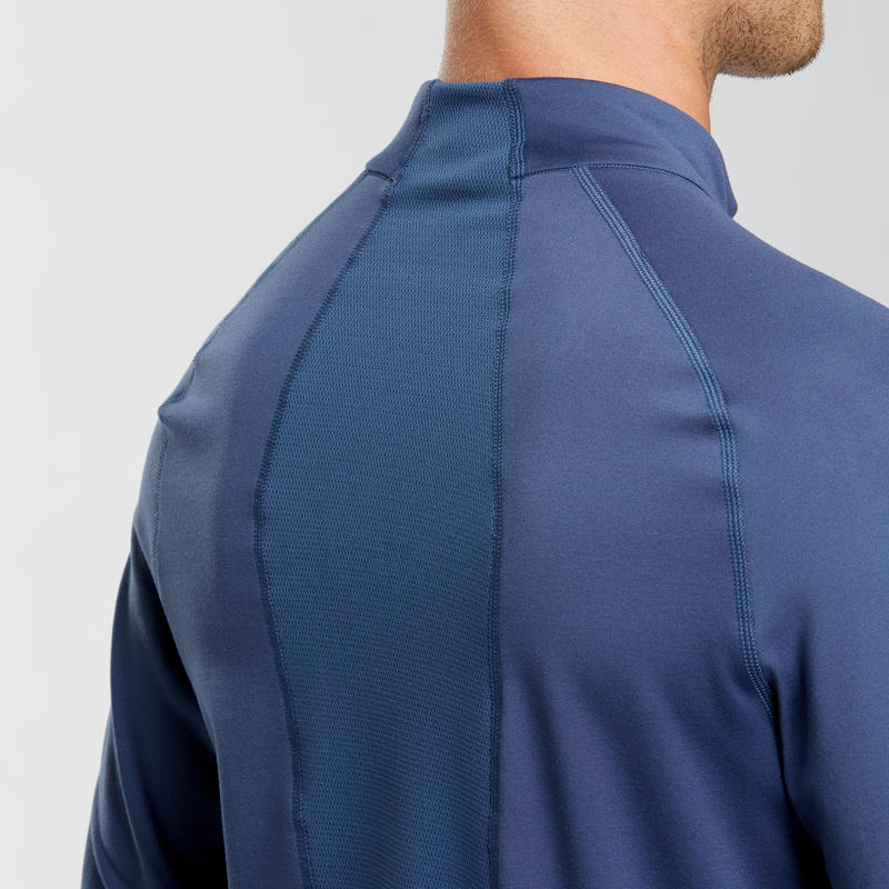 Men's Ski Base Layer Top 500 1/2 Zip Navy Blue Decathlon