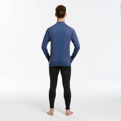 Men's BL 500 thermal base layer 1/2 zip ski top  - blue denim