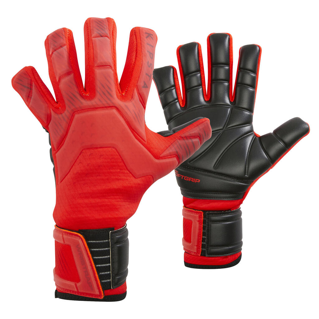 Adult Football Negative Seam Goalkeeper Gloves F900 - Red/Black