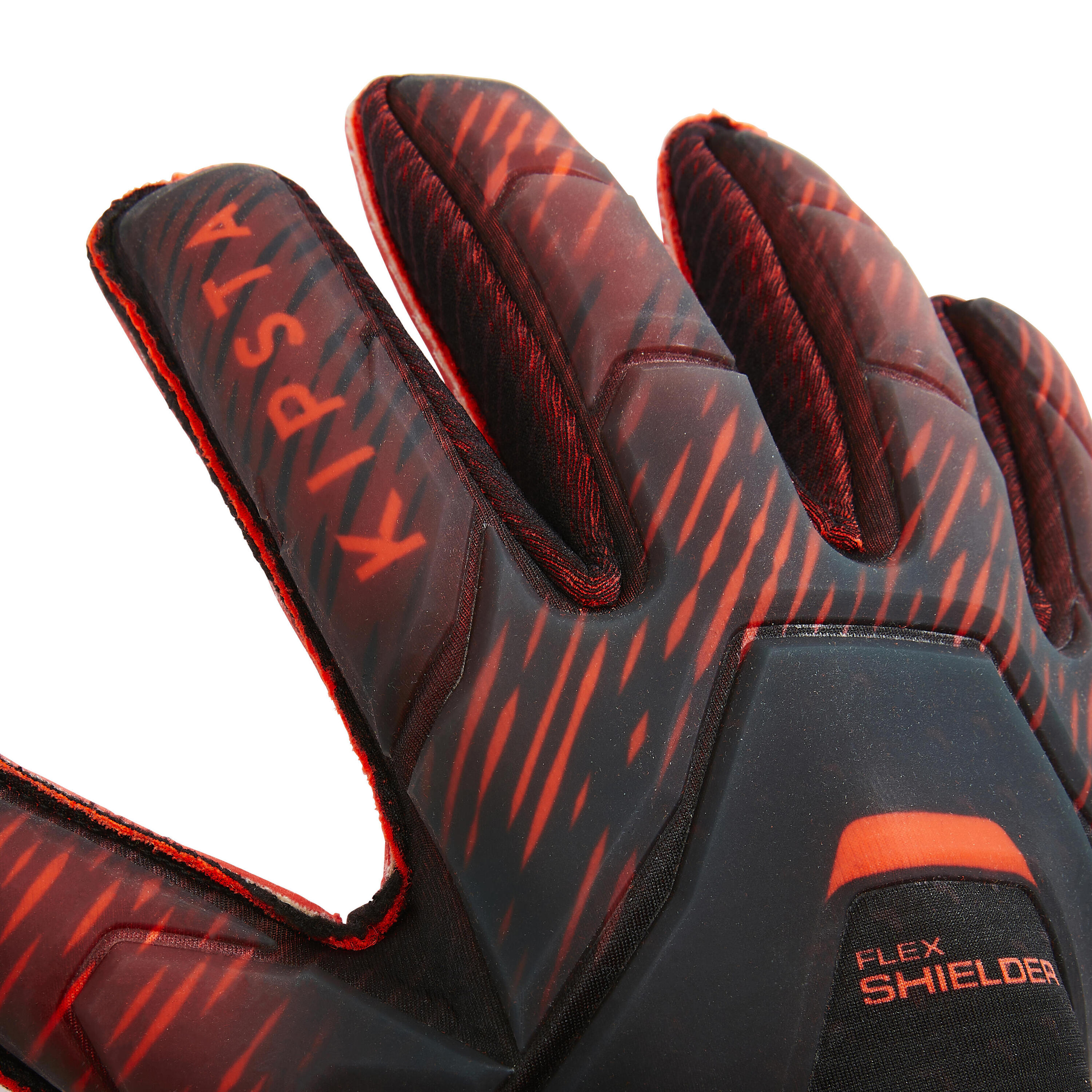 Adult Football Flat Seam Shielder Goalkeeper Gloves F900 - Black/Red 2/8