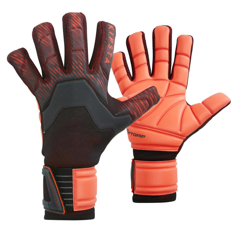 Gant de gardien de football F900 couture négative adulte noir rouge
