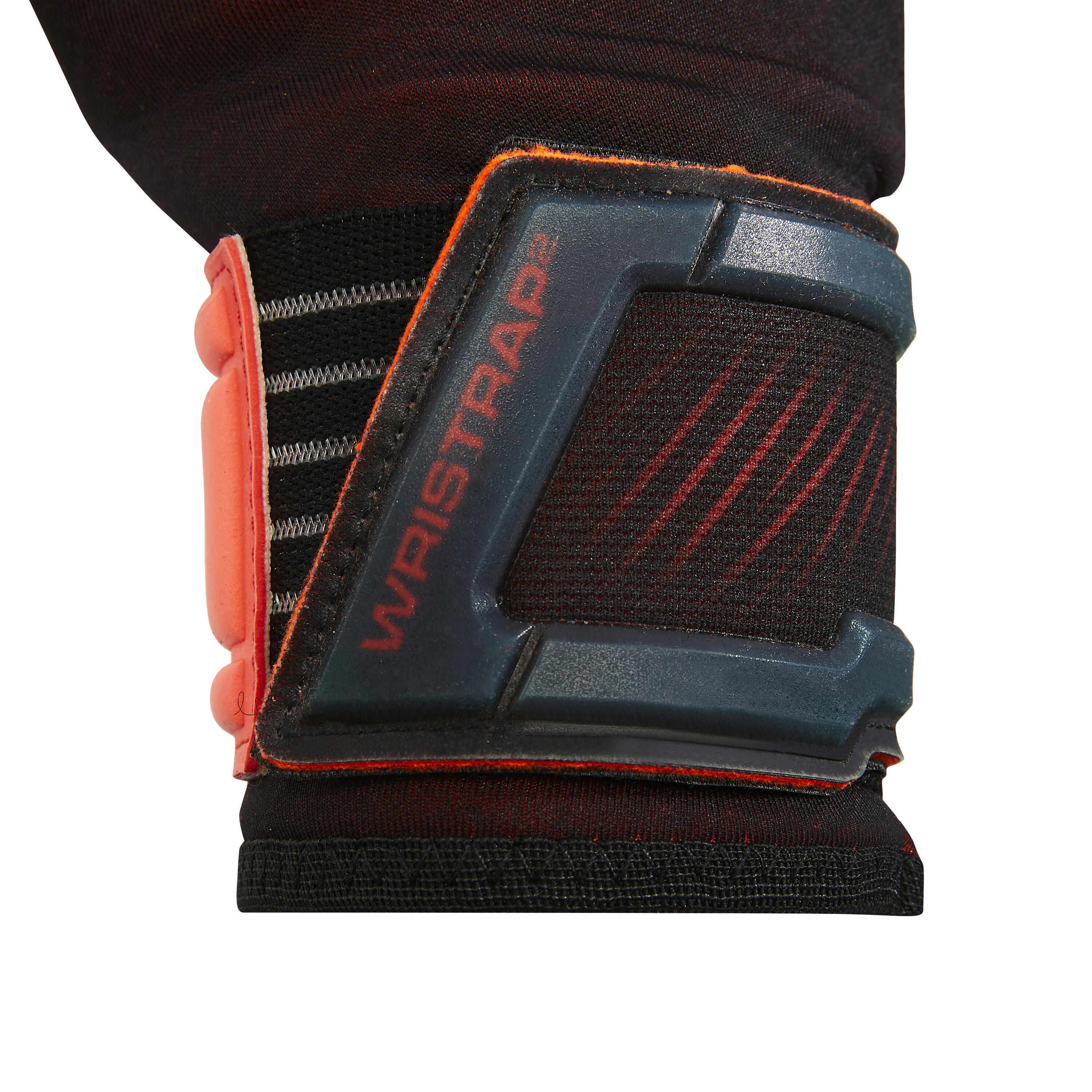 Adult Football Rollfinger Seam Goalkeeper Gloves F900 - Black/Red 3/4